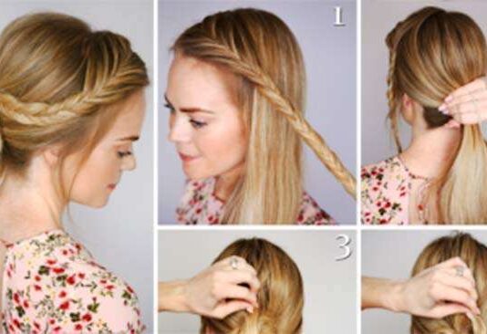 Braided bun hairstyle