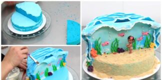 How to make Moana Disney cake step by step