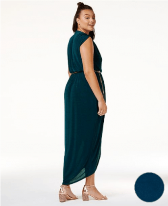 Trendy Plus Size Belted Jersey Dress