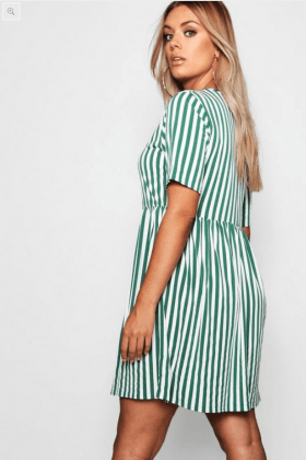 Plus Striped Smock Dress