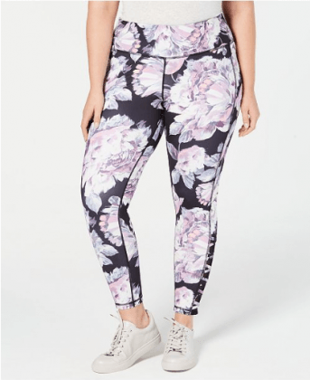 Plus Size Printed Cutout Ankle Leggings, Created for Macy's