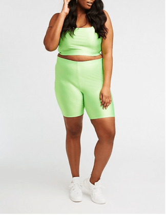 Plus Size Shiny Bike Shorts