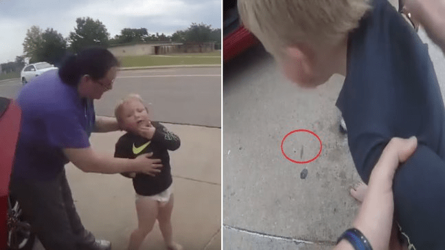 Cop saves a little boy from cocking