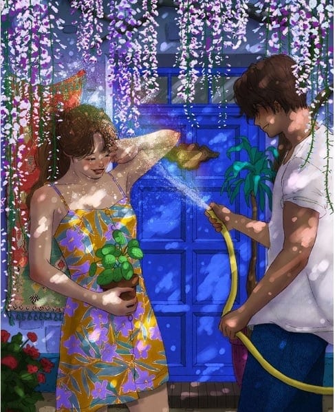 korean illustrator captures love