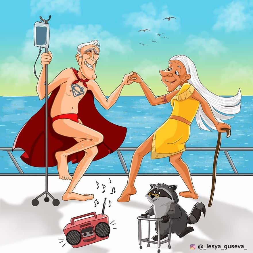Superman with Pocahontas and Meeko: Dance and forget your age