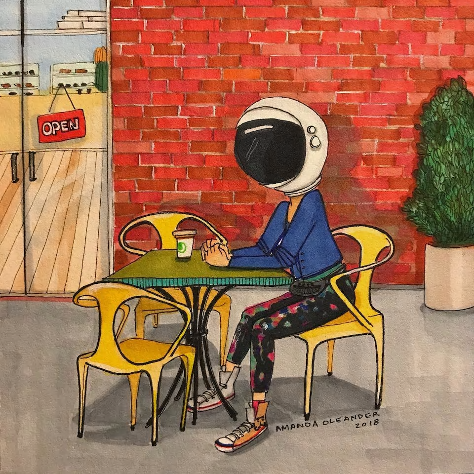 Illustration of living alone