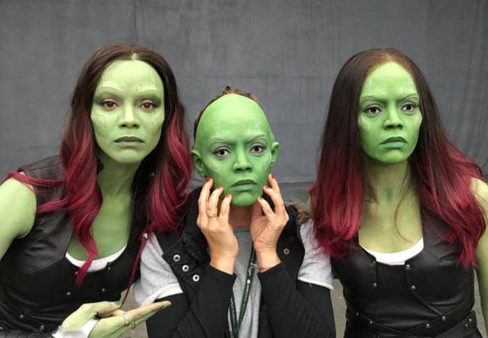 Character: Gamora; Actor: Zoe Saldana, Stunt Double: Chloe Bruce