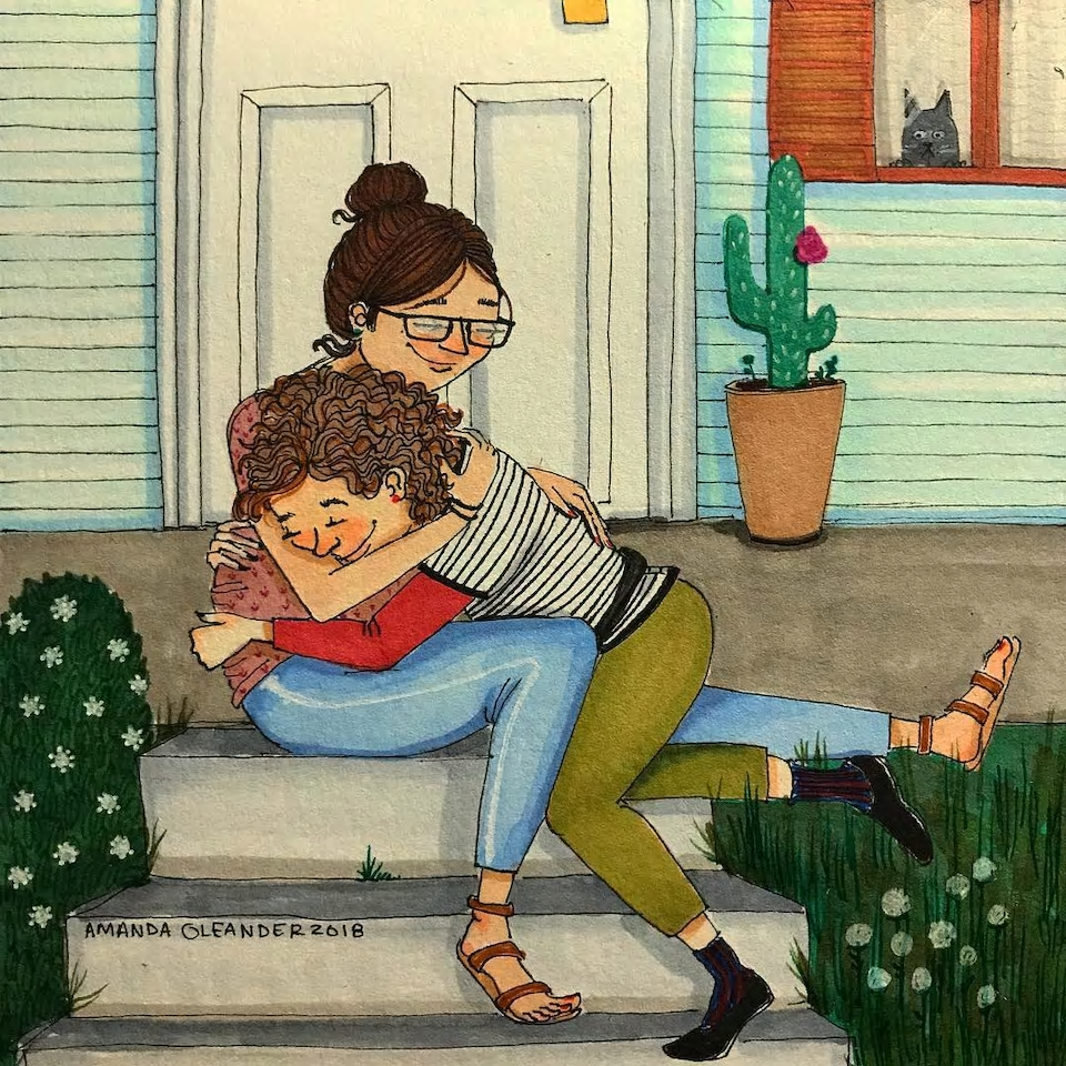 Illustration of living alone