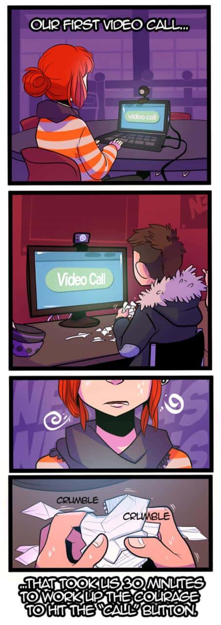Long distance relationship illustration