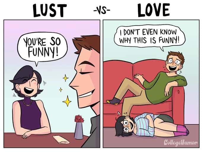 Love vs lust illustrations