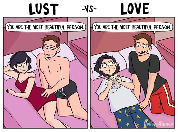Love vs lust illustrations