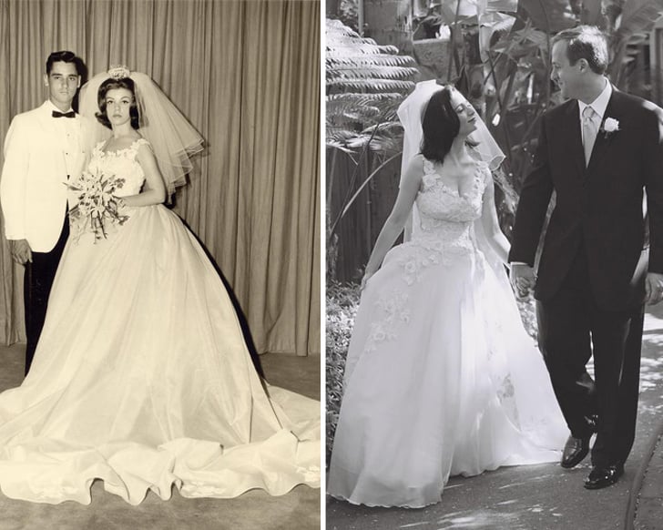 Women choose to wear their mother or grandmother’s wedding dress