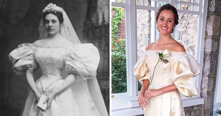 Women choose to wear their mother or grandmother’s wedding dress