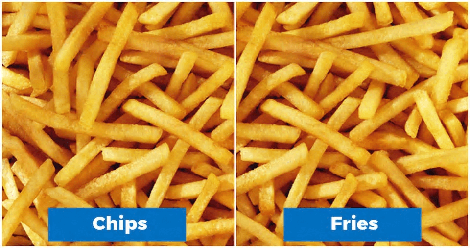 10 Food Items with different names in UK and USA