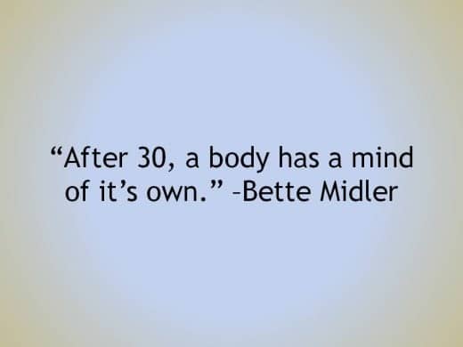 changes in human after 30