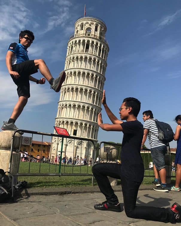 Unique shots captured with leaning tower of pisa