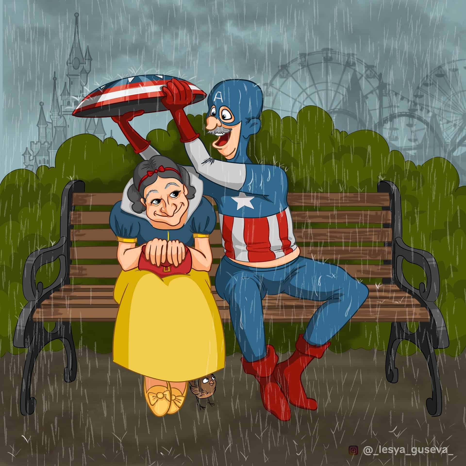 Snow White with Captain America: Once a Captain, always a Captain