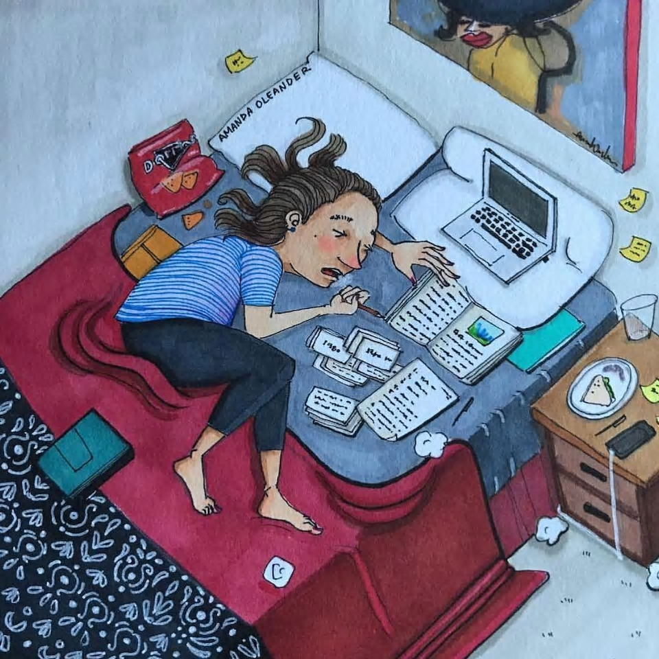 Illustration of living alone