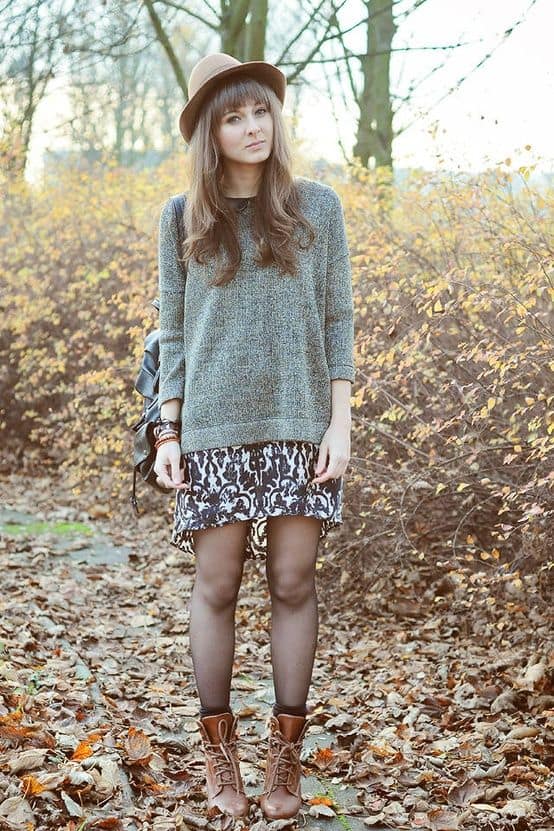 dress, sweater, hat