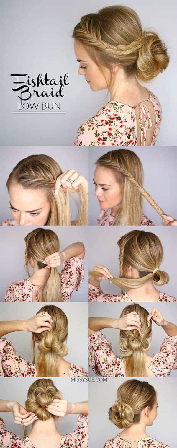Braided bun hairstyle