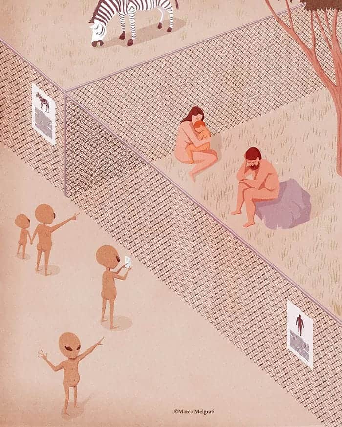 Illustrations on the dark hypocrisy of our Society
