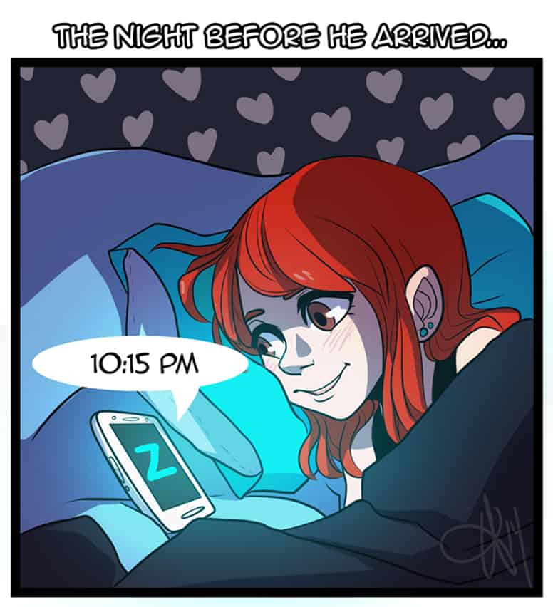 Long distance relationship illustration
