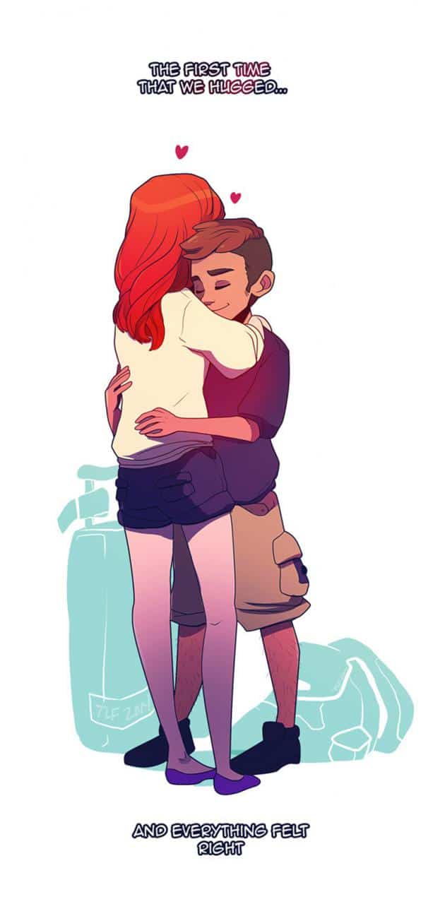 Long distance relationship illustration