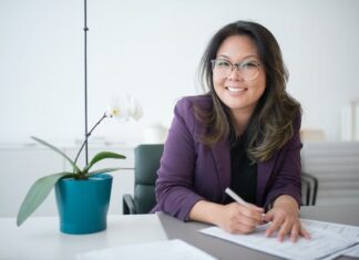 What Are The Responsibilities Of The Healthcare Administration? A Woman Sitting on a Table with Potted Plant