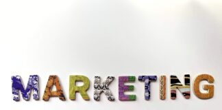 multicolored marketing freestanding letter