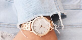 analog watch pointing at 9:45