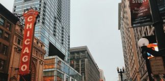 different vehicles on road near Chicago city buildings