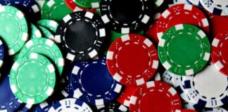 scattered poker chips