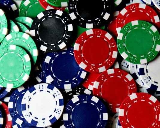 scattered poker chips