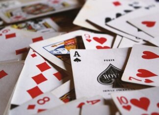 scattered playing cards