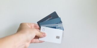 white and blue magnetic card