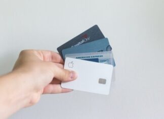 white and blue magnetic card