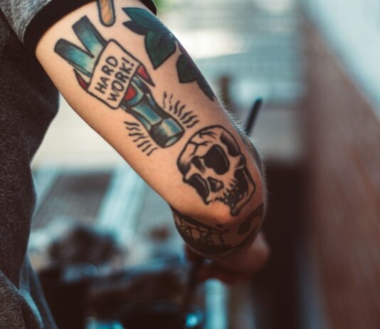 person with sleeve tattoo