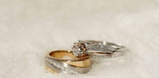 a ring on a white surface