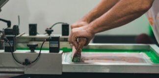 a person working on a machine