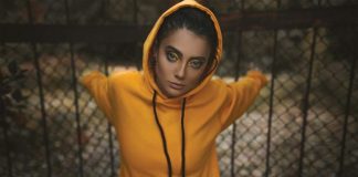 women's orange zip-up hoodie